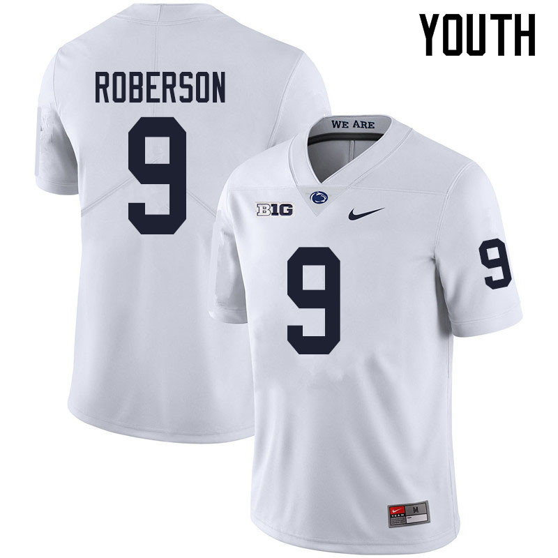 NCAA Nike Youth Penn State Nittany Lions Ta'Quan Roberson #9 College Football Authentic White Stitched Jersey HFO2398MT